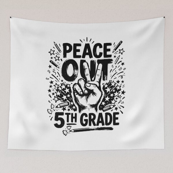 Item preview, Peace Out 5th Grade design Last Day Of Fifth Grade Peace Out Fifth Grade design, Kids Graduation Gift Graphic Tee designed and sold by AsturShop.
