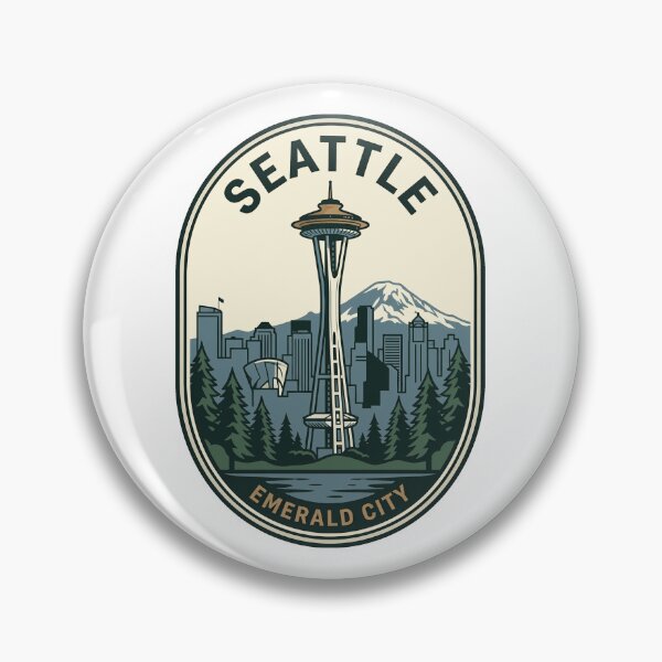 Item preview, Vintage Seattle Space Needle Retro Travel Badge designed and sold by k3rstman1.