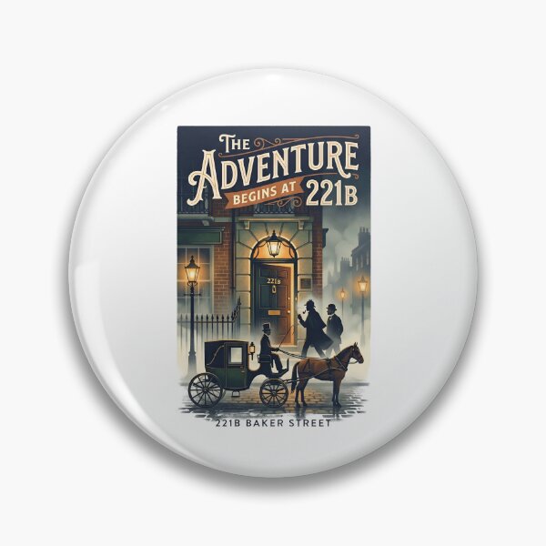 Item preview, The Adventure Begins at 221B Baker Street Sherlock Holmes London Design designed and sold by Fenay Designs.