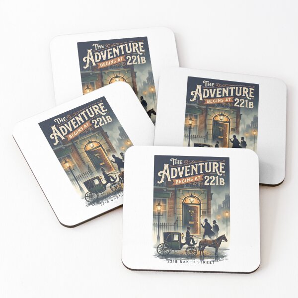 Item preview, The Adventure Begins at 221B Baker Street Sherlock Holmes London Design designed and sold by Fenay Designs.