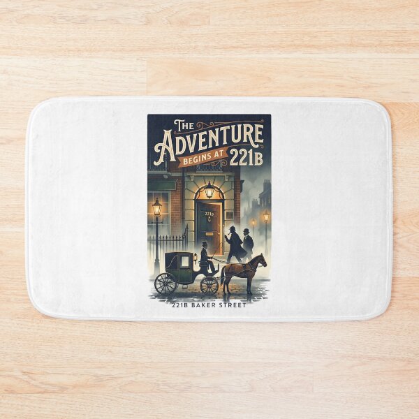Item preview, The Adventure Begins at 221B Baker Street Sherlock Holmes London Design designed and sold by Fenay Designs.