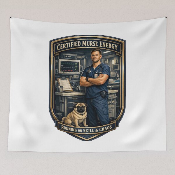 Item preview, Certified Murse Energy Funny Male Nurse ER Humor Design designed and sold by YMLux.