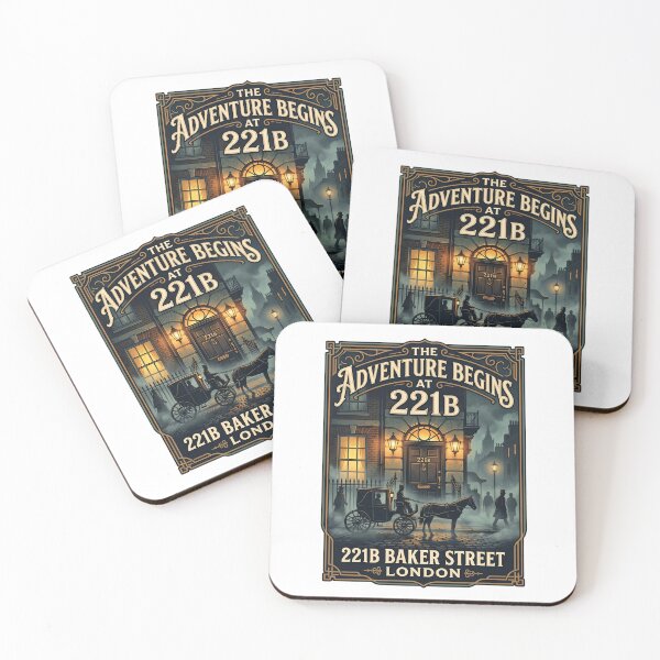 Item preview, The Adventure Begins at 221B Baker Street London Sherlock Holmes Poster designed and sold by Fenay Designs.