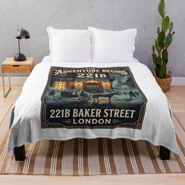 Item preview, The Adventure Begins at 221B Baker Street London Sherlock Holmes Poster designed and sold by Fenay Designs.