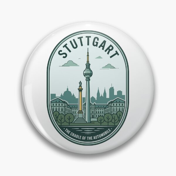 Artikelvorschau, Stuttgart, Deutschland Retro-Reiseabzeichen Skyline entworfen und verkauft von k3rstman1.