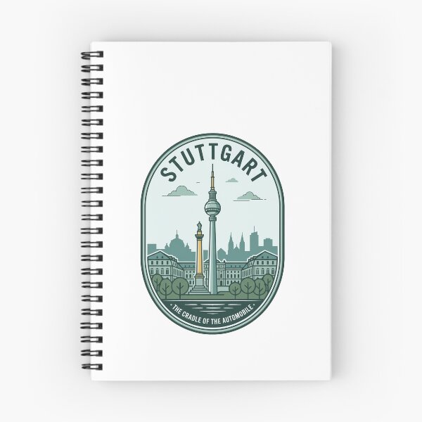 Item preview, Stuttgart Germany Retro Travel Badge Skyline designed and sold by k3rstman1.