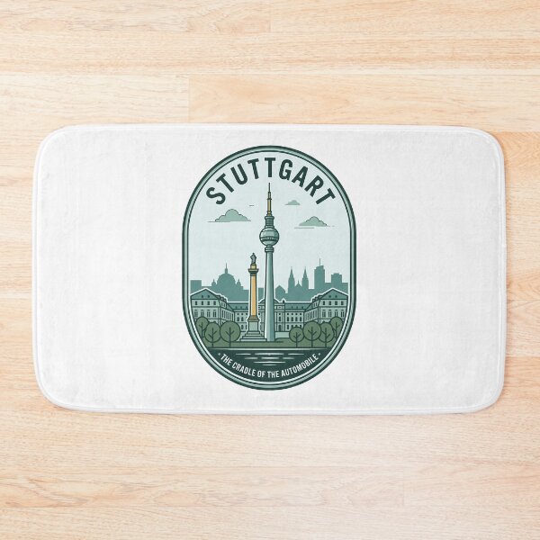 Item preview, Stuttgart Germany Retro Travel Badge Skyline designed and sold by k3rstman1.