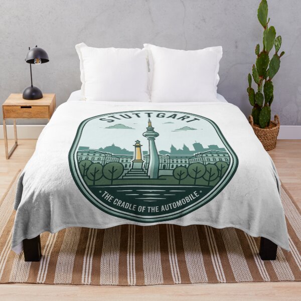 Item preview, Stuttgart Germany Retro Travel Badge Skyline designed and sold by k3rstman1.