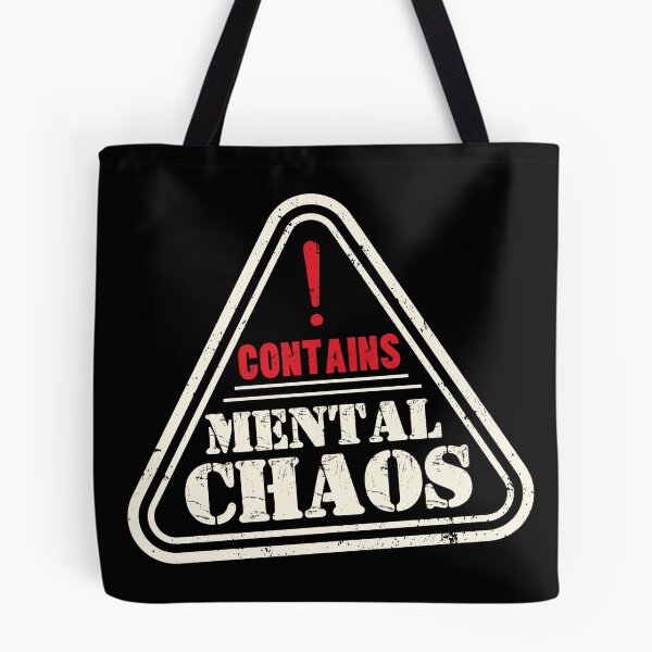 Item preview, Contains Mental Chaos Funny Warning Label designed and sold by 1timelab.