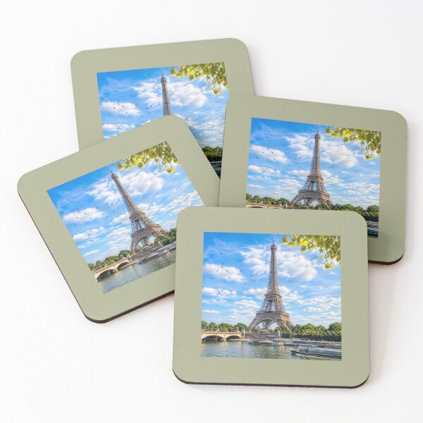 Item preview, Eiffel Tower Paris Landscape – Beautiful Day Sky Travel Art, France Aesthetic Design designed and sold by KalaPXL.