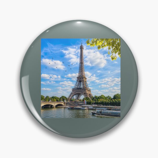 Item preview, Eiffel Tower Paris Landscape – Beautiful Day Sky Travel Art, France Aesthetic Design designed and sold by KalaPXL.