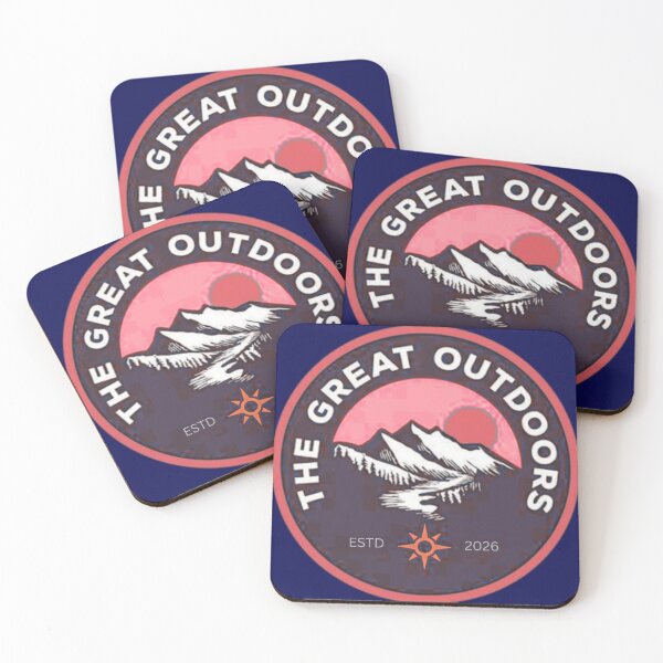 Item preview, The Great Outdoors - Vintage Mountain Sunset Badge designed and sold by PACS0011.