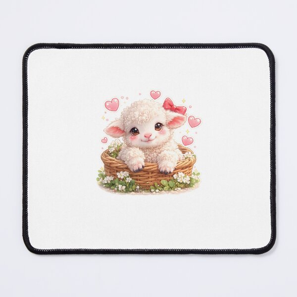 Item preview, Baby lamb in basket illustration designed and sold by Design by Sara.