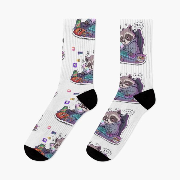 Item preview, Late Night Gamer Raccoon – Funny Neon Gaming Aesthetic Sticker designed and sold by SoftAuraStudi0.