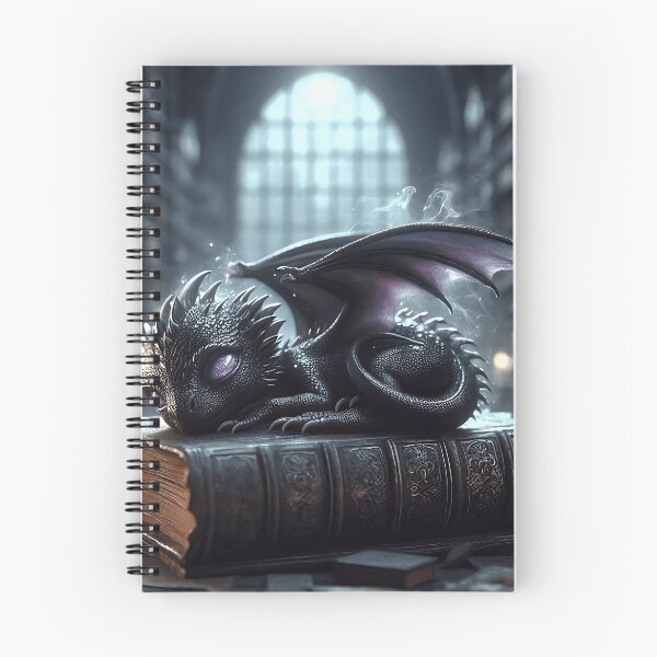 Item preview, Little Black Dragon Library - Cute Dark Fantasy Decoration designed and sold by breveindu.