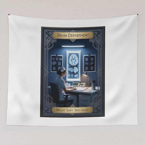 Item preview, Brain Department Night Shift Specialist Nurse Humor Design designed and sold by YMLux.