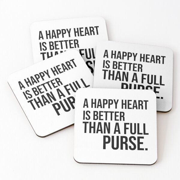 Item preview, A happy heart is better than a full purse wise quotes and proverbs designed and sold by Pikkalo.