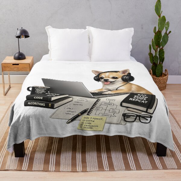 Item preview, Funny Short Hair Chihuahua Coding – Realistic Programmer Dog designed and sold by YamiSociety.