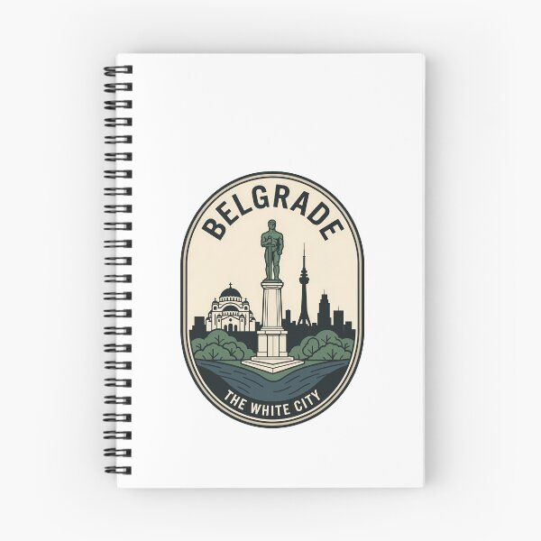 Item preview, Vintage Belgrade Serbia Skyline Travel Badge designed and sold by k3rstman1.