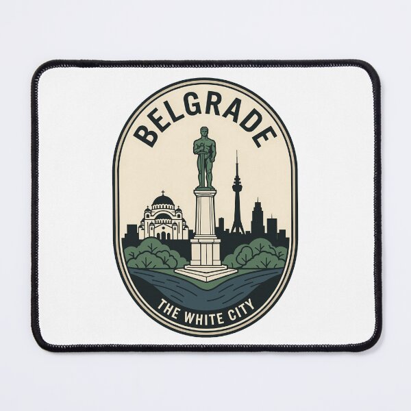 Item preview, Vintage Belgrade Serbia Skyline Travel Badge designed and sold by k3rstman1.