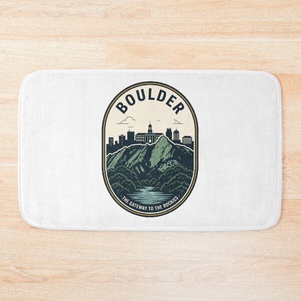 Item preview, Vintage Boulder Colorado Mountain Cityscape Badge designed and sold by k3rstman1.