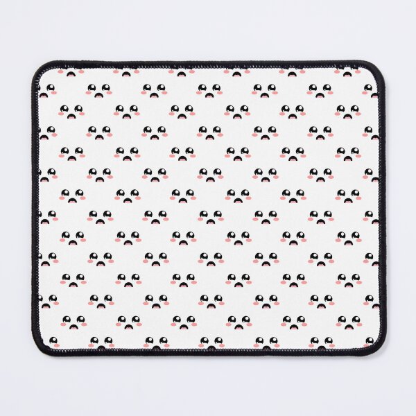 Item preview, Cute kawaii blushing open mouth sad face pattern designed and sold by BlushyPrint.
