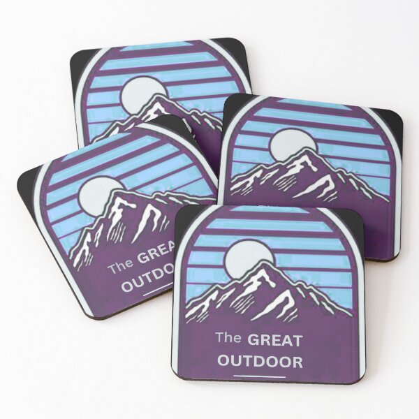 Item preview, The Great Outdoor - Retro Synthwave Mountain Badge designed and sold by PACS0011.