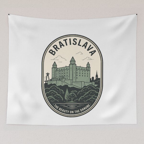 Item preview, Bratislava Castle Slovakia Vintage Travel Emblem designed and sold by k3rstman1.