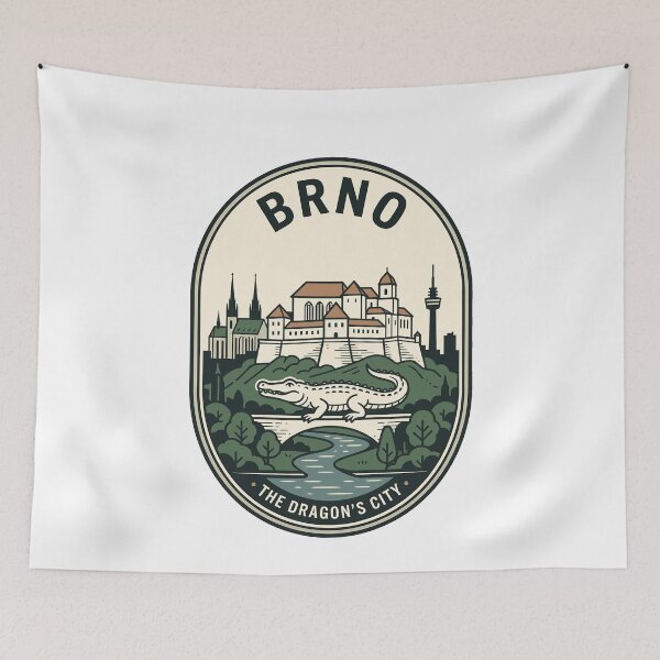 Item preview, Brno Dragon City Czech Republic Vintage Skyline designed and sold by k3rstman1.