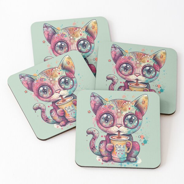 Item preview, Galaxy Cat & Coffee Dream designed and sold by MegaNovaArt.
