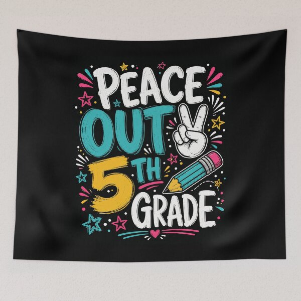 Item preview, Funny Peace Out 5th Grade design Last Day Of Fifth Grade Peace Out Fifth Grade design, Kids Graduation Gift Graphic Tee designed and sold by AsturShop.