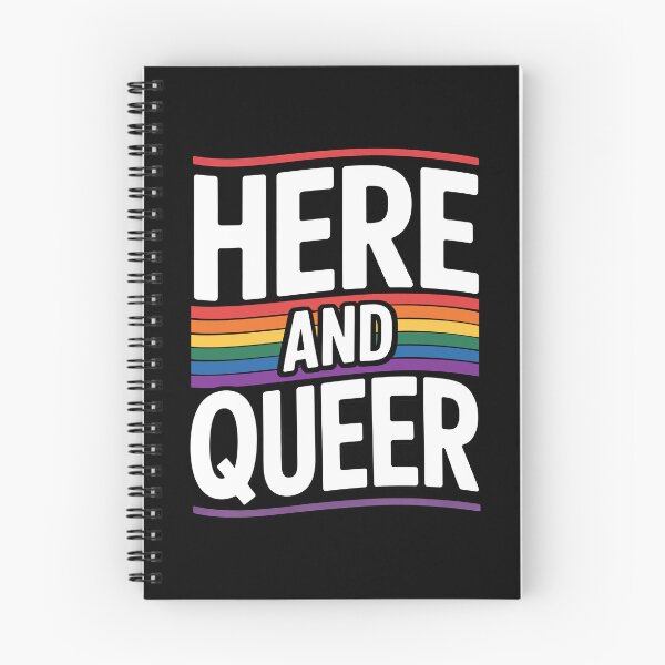 Item preview, Here and Queer Rainbow Gay Pride Quote designed and sold by Say It With Ink.