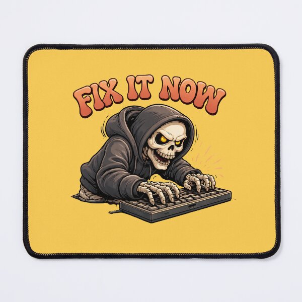 Item preview, Fix It Now Funny Skeleton Programmer T-Shirt | Lazy Coding Meme Graphic Tee designed and sold by Raw Tigers.