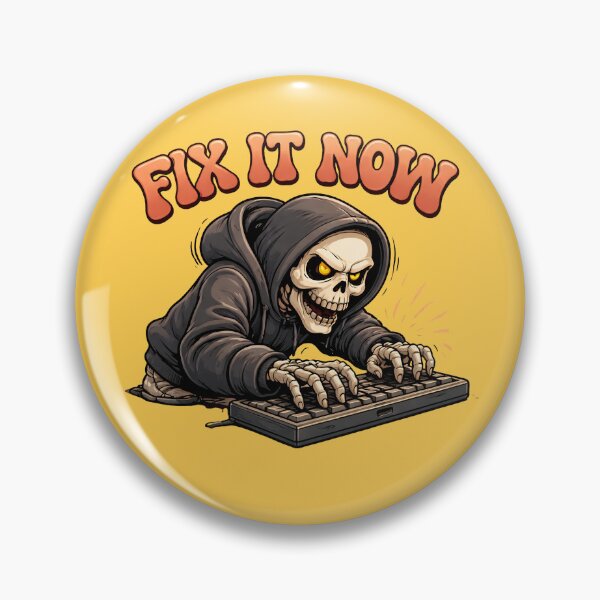 Item preview, Fix It Now Funny Skeleton Programmer T-Shirt | Lazy Coding Meme Graphic Tee designed and sold by Raw Tigers.