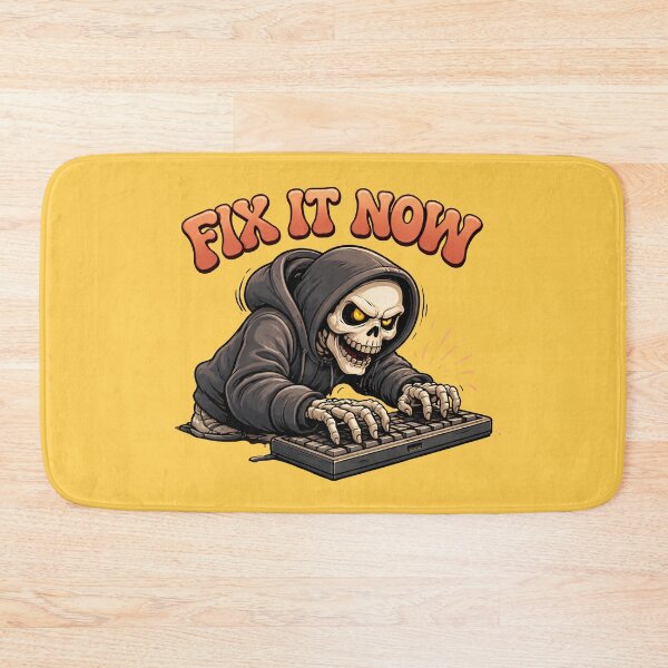 Item preview, Fix It Now Funny Skeleton Programmer T-Shirt | Lazy Coding Meme Graphic Tee designed and sold by Raw Tigers.