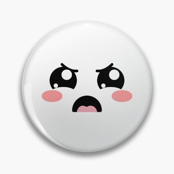 Item preview, Adorable kawaii blushing angry eyebrows face designed and sold by BlushyPrint.