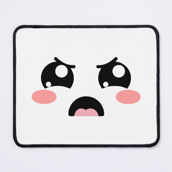 Item preview, Adorable kawaii blushing angry eyebrows face designed and sold by BlushyPrint.