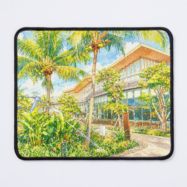Item preview, Tropical Resort Paradise Watercolor Painting designed and sold by Minerva92.