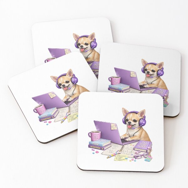 Item preview, Funny Purple Chihuahua Gamer Coder – Realistic Programmer Dog designed and sold by YamiSociety.