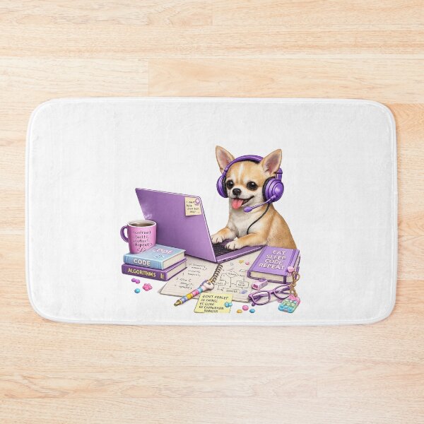 Item preview, Funny Purple Chihuahua Gamer Coder – Realistic Programmer Dog designed and sold by YamiSociety.