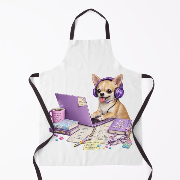 Item preview, Funny Purple Chihuahua Gamer Coder – Realistic Programmer Dog designed and sold by YamiSociety.