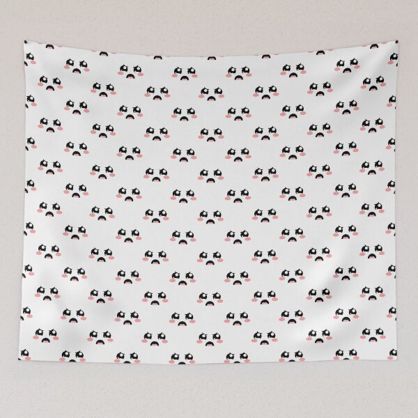 Item preview, Copy of Adorable kawaii angry eyebrows face pattern designed and sold by BlushyPrint.
