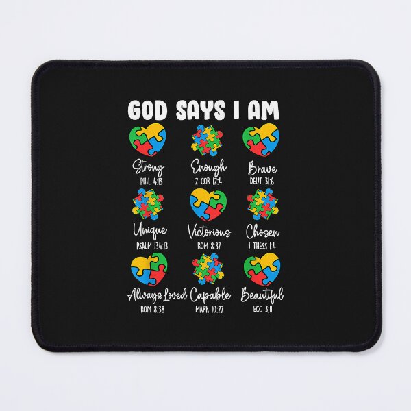 Item preview, God Says I Am   Autism Awareness Christian Bible Verse T Shi designed and sold by saohoa2584.