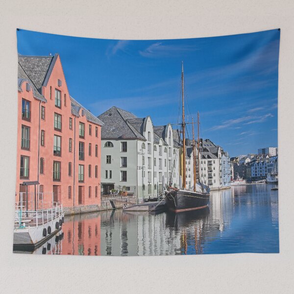 Item preview, Colourful Art Nouveau Cityscape Alesund Norway designed and sold by Martyn R Arnold Fine Art Nature & Landscape Photography.
