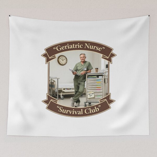 Item preview, Geriatric Nurse Survival Club Funny Male Nurse Gift designed and sold by YMLux.