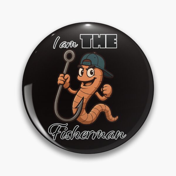 Item preview, Fishing worm and hook "I am the fisherman" vector illustration. designed and sold by Art-Horizon.