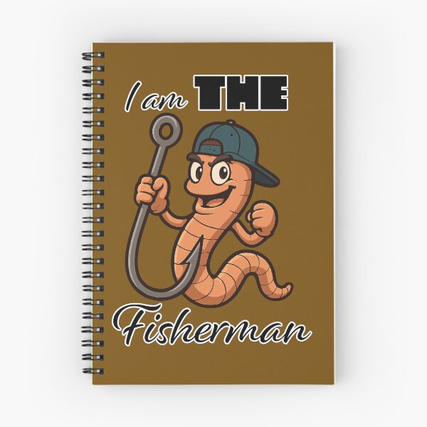 Item preview, Fishing worm and hook "I am the fisherman" vector illustration. designed and sold by Art-Horizon.
