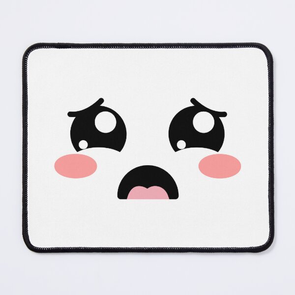 Item preview, Cute kawaii blushing sad eyebrows face designed and sold by BlushyPrint.