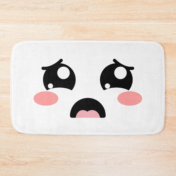 Item preview, Cute kawaii blushing sad eyebrows face designed and sold by BlushyPrint.