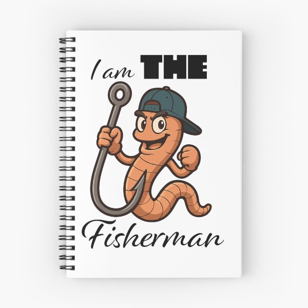 Item preview, Fishing worm and hook "I am the fisherman" vector illustration. designed and sold by Art-Horizon.